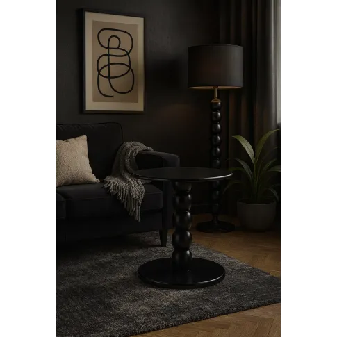 Czarna ława kawowa z okrągłym blatem   Nebula