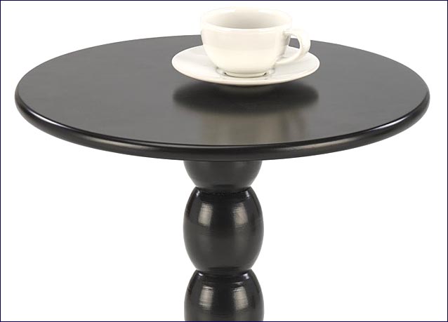 czarny biały stolik z drewna i MDF Lindy