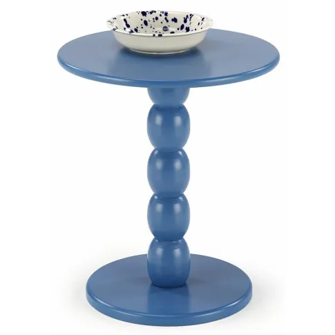 niebieski okrągły stolik kawowy Lindy