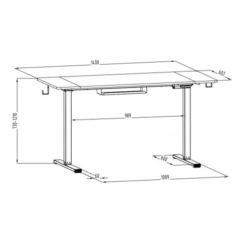 Szczegółowe zdjęcie nr 7 produktu Białe biurko elektryczne do pracy na stojąco 140x60 - Evron 5X