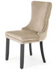 Beżowe tapicerowane krzesło drewniane - Esten
