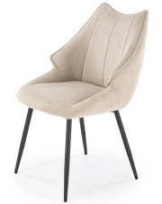 Beżowe tapicerowane krzesło metalowe - Livin w sklepie Edinos.pl
