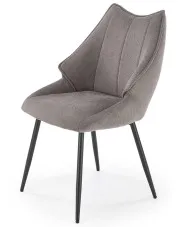 Popielate kubełkowe krzesło tapicerowane - Livin w sklepie Edinos.pl