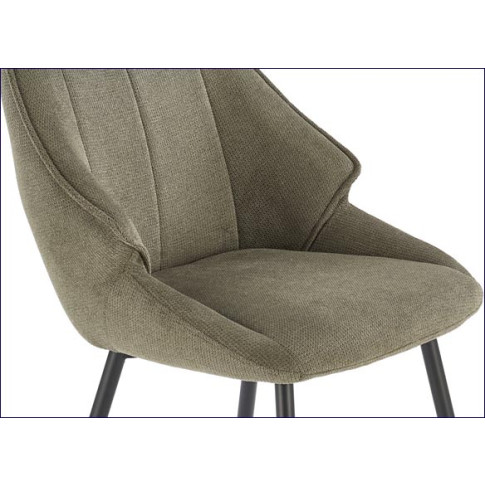 oliwkowe tapicerowane krzesło na metalowych nogach Livin