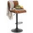 Zdjęcie produktu Brązowy tapicerowany hoker barowy z oparciem - Ostadar.