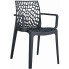 Czarne ażurowe krzesło nowoczesne Chamat 3X