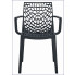 Ażurowe czarne krzesło z podłokietnikami Chamat 3X