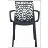 Ażurowe czarne krzesło z podłokietnikami Chamat 3X