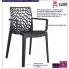 Czarne krzesło tarasowe z podłokietnikami Chamat 3X
