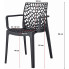 Wymiary czarnego ażurowego krzesła z podłokietnikami Chamat 3X