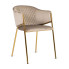Welurowe pikowane krzesło na złotych nogach Evox