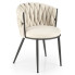 Beżowe tapicerowane designerskie krzesło - Trenza