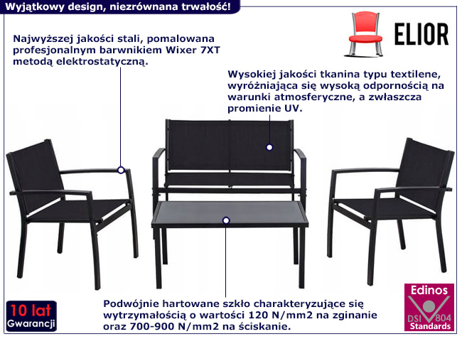 Zestaw do ogrodu Persea kolor czarny