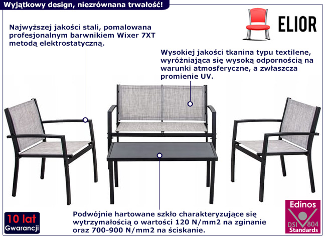 Zestaw do ogrodu Kiwros kolor szary