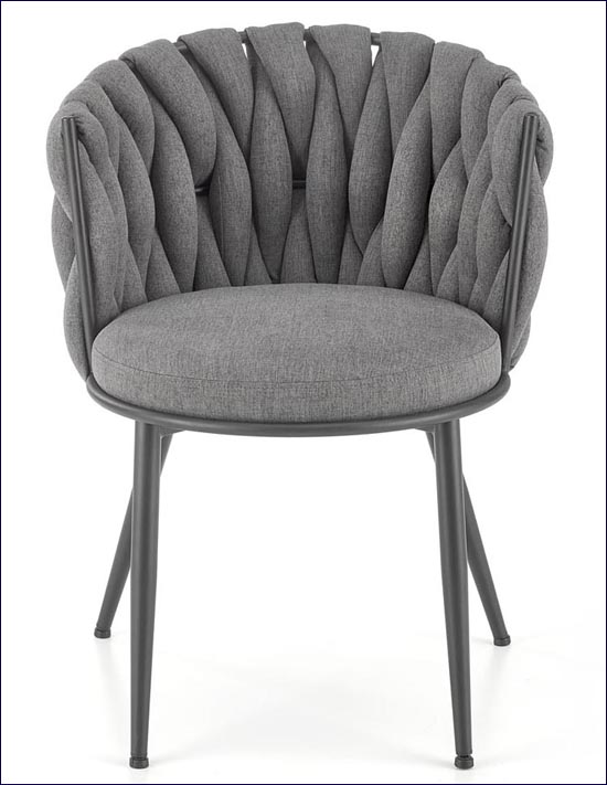 metalowe tapicerowane szare krzesło Trenza