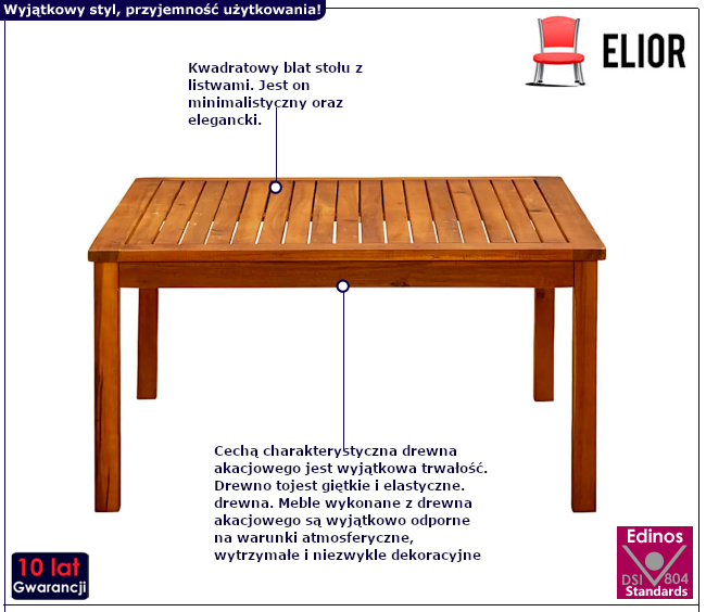 Stół do ogrodu Egle 4X