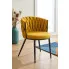 Musztardowe krzesło tapicerowane Dibler