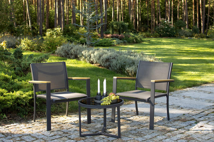 Wizualizacja zestawu mebli ogrodowych Estelle 3X