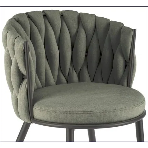 krzesło oliwkowe z plecionym oparciem Trenza