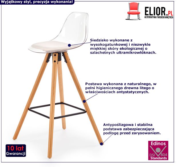 Designerski hoker Sena - biały