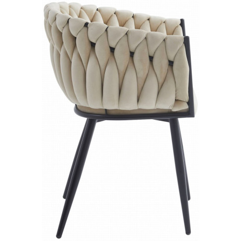 bezowe metalowe krzeslo kubelkowe plecione avax