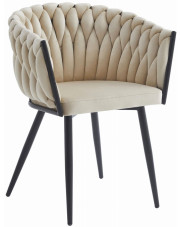 Beżowe krzesło tapicerowane kubełkowe - Avax w sklepie Edinos.pl