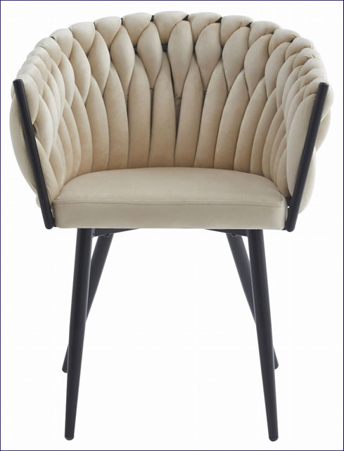Bezowe krzesło tapicerowane Avax