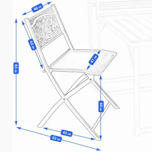 Wymiary krzesła z zestawu Frygo