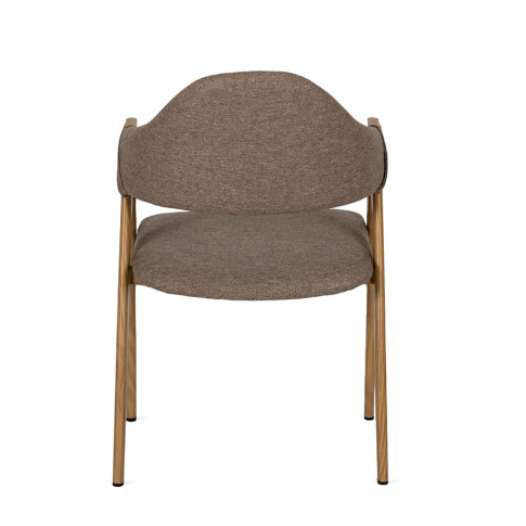 Krzesło beżowe z imitacją drewnianych nóg Onfo