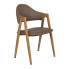 Beżowe tapicerowane krzesło z podłokietnikami - Onfo
