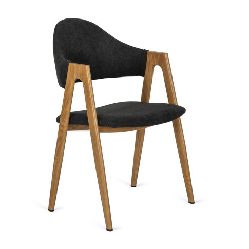 Czarne tapicerowane krzesło Onfo
