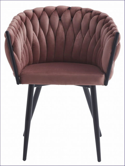 Ciemnoróżowe krzesło z plecionym oparciem Avax