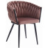 Ciemnoróżowe krzesło tapicerowane z podłokietnikami - Avax