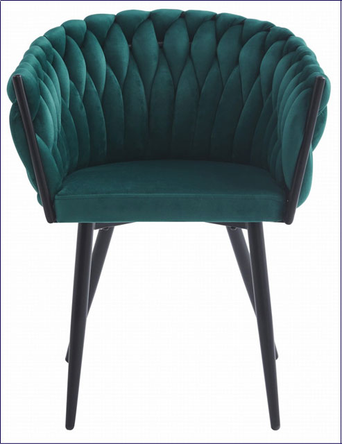 Ciemnozielone krzesło z plecionym oparciem Giberdi