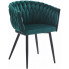 Zielone krzesło welurowe z podłokietnikami - Avax