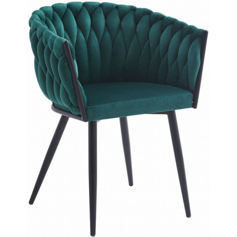 Zielone krzesło tapicerowane z podłokietnikami Avax
