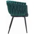 Metalowe zielone krzesło tapicerowane Avax