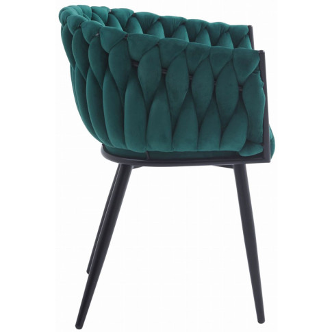 Metalowe zielone krzesło tapicerowane Avax