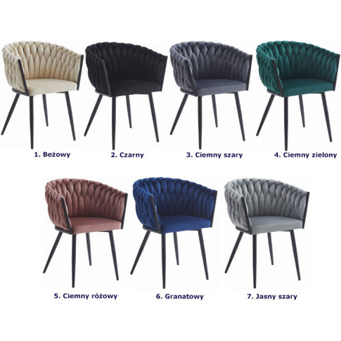 Kolory kubełkowego krzesła tapicerowanego Avax