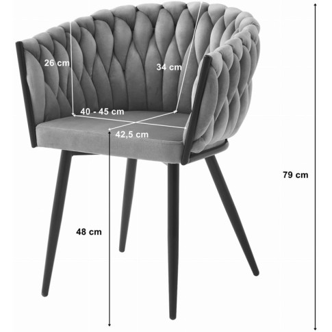 Wymiary krzesła kubełkowego Avax