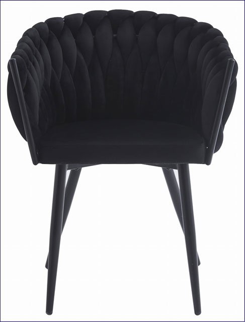 Czarne krzesło z plecionym oparciem Avax