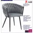 Jasnoszare metalowe krzesło tapicerowane Avax