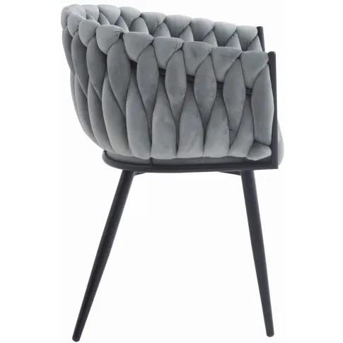Welurowe krzesło tapicerowanae Avax jasny szary