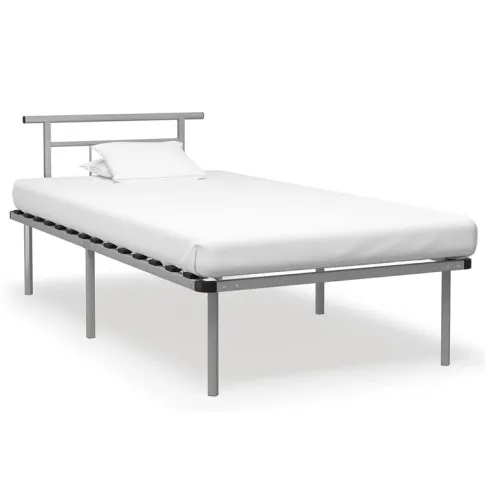 Szare metalowe łóżko Mervex