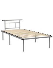 Szare metalowe łóżko pojedyncze 100x200 cm - Mervex w sklepie Edinos.pl
