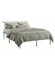 Szare metalowe łóżko loftowe 120x200 cm - Nikel w sklepie Edinos.pl