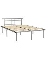 Szare metalowe łóżko loftowe 140x200 cm - Mervex