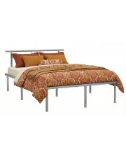 Szare metalowe łóżko industrialne 160x200 cm - Nikel w sklepie Edinos.pl