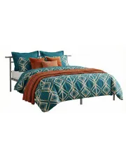 Szare metalowe łóżko małżeńskie 200x200 cm - Nikel w sklepie Edinos.pl