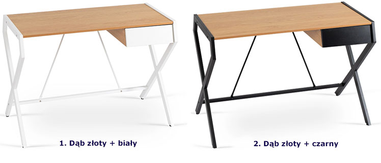 Loftowe biurko geometryczne na metalowych nogach Zalo